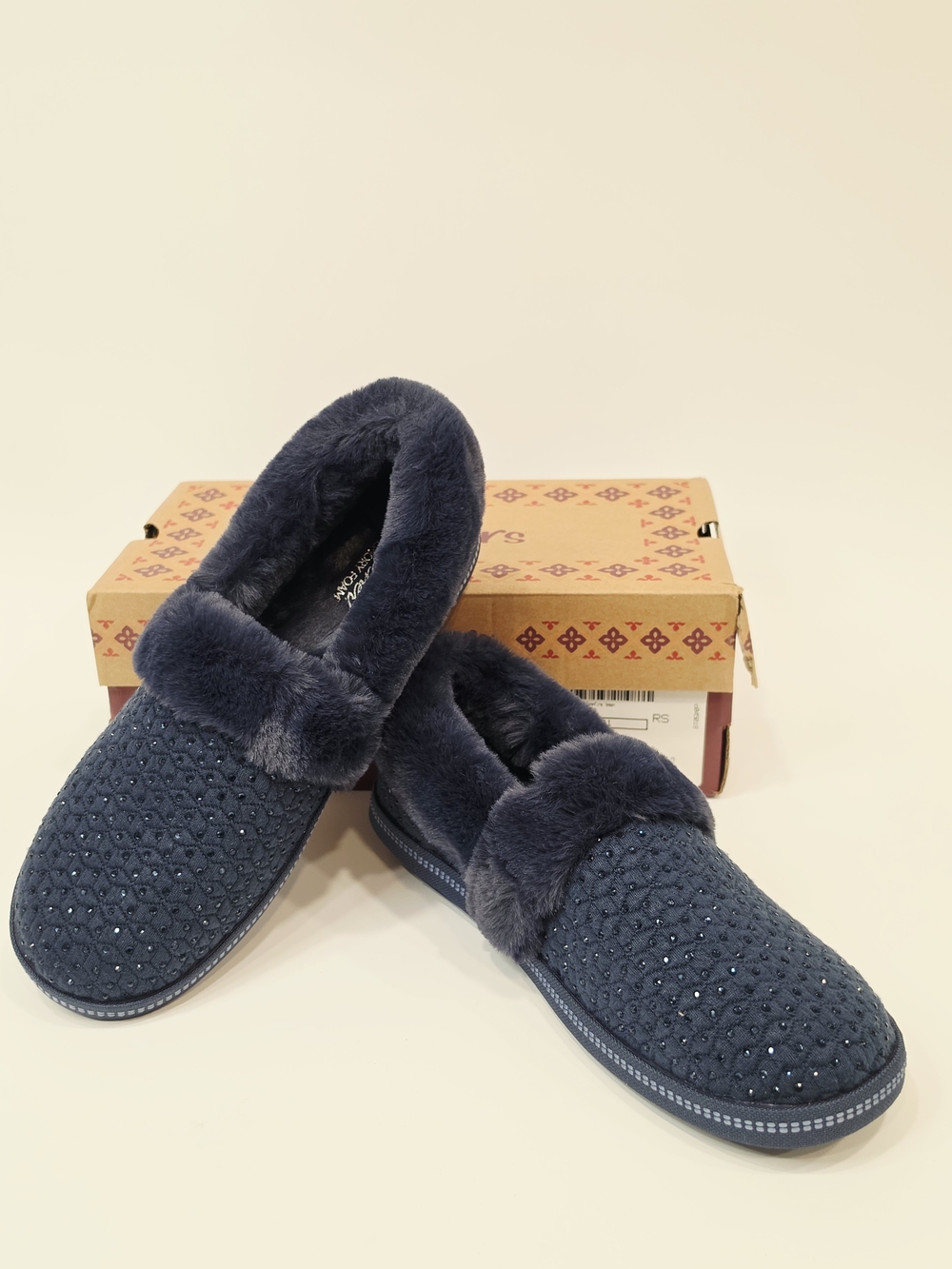 Skechers Navy Cozy Campfire Toasty Twunklers Faux-Fur Lined Women's Slippers